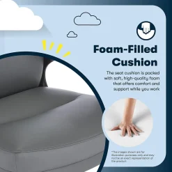 Hot Comfort Ergonomic Bonded Leather Swivel Executive Chair, Gray (CHR10130C) Office Chairs