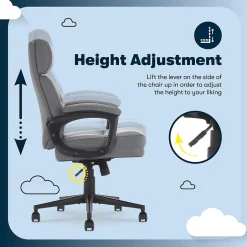 Hot Comfort Ergonomic Bonded Leather Swivel Executive Chair, Gray (CHR10130C) Office Chairs