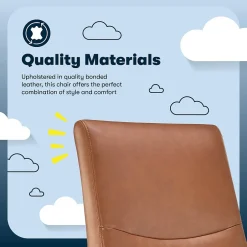 Hot Comfort Modern Ergonomic Bonded Leather Swivel Executive Chair, Cognac (CHR10132D) Office Chairs