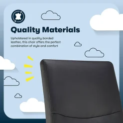 Discount Comfort Modern Ergonomic Bonded Leather Swivel Executive Chair, Black (CHR10132A) Office Chairs