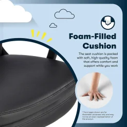 Discount Comfort Modern Ergonomic Bonded Leather Swivel Executive Chair, Black (CHR10132A) Office Chairs