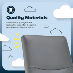Clearance Comfort Modern Ergonomic Bonded Leather Swivel Executive Chair, Gray (CHR10132C) Office Chairs