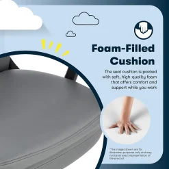 Clearance Comfort Modern Ergonomic Bonded Leather Swivel Executive Chair, Gray (CHR10132C) Office Chairs