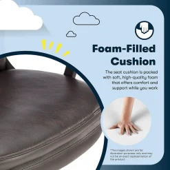 Comfort Modern Ergonomic Bonded Leather Swivel Executive Chair, Brown (CHR10132B) Office Chairs