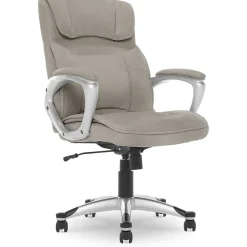 New Cyrus Ergonomic Fabric Swivel Executive Chair, Glacial Gray (47910) Office Chairs