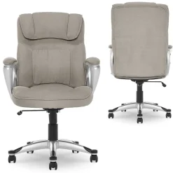 New Cyrus Ergonomic Fabric Swivel Executive Chair, Glacial Gray (47910) Office Chairs