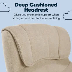 Online Cyrus Ergonomic Fabric Swivel Executive Chair, Fawn Tan (47911) Office Chairs