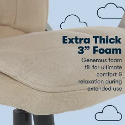 Online Cyrus Ergonomic Fabric Swivel Executive Chair, Fawn Tan (47911) Office Chairs