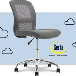 New Essentials Armless Ergonomic Bonded Leather/Mesh Swivel Task Chair, (48740A) Ergonomic Chairs
