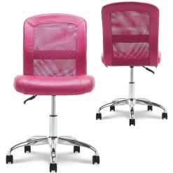 Online Essentials Armless Ergonomic Bonded Leather/Mesh Swivel Task Chair, (48740E) Ergonomic Chairs