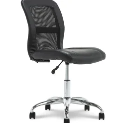 New Essentials Armless Ergonomic Bonded Leather/Mesh Swivel Task Chair, (48740) Ergonomic Chairs
