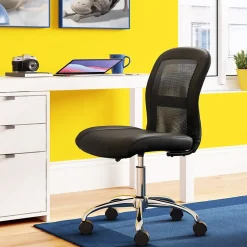 New Essentials Armless Ergonomic Bonded Leather/Mesh Swivel Task Chair, (48740) Ergonomic Chairs