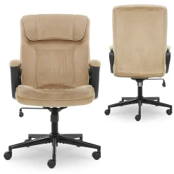 Best Executive Office Chair, Microfiber, Light Beige, Seat Size: 20.75''W x 19.5