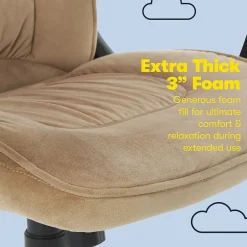 Best Executive Office Chair, Microfiber, Light Beige, Seat Size: 20.75''W x 19.5