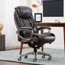 Sale Launtner Bonded Leather Executive Office Chair with Smart Layers Technology, Opportunity Gray/Black (44942A) Office Chairs