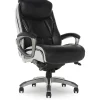 Sale Lautner Ergonomic Bonded Leather Swivel Executive Chair, Black/Cream (44942) Office Chairs