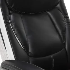 Sale Lautner Ergonomic Bonded Leather Swivel Executive Chair, Black/Cream (44942) Office Chairs