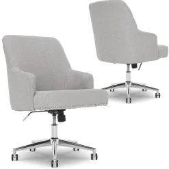 Discount Leighton Fabric Home Office Chair, Light Gray (48371) Office Chairs