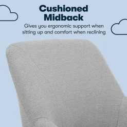 Discount Leighton Fabric Home Office Chair, Light Gray (48371) Office Chairs