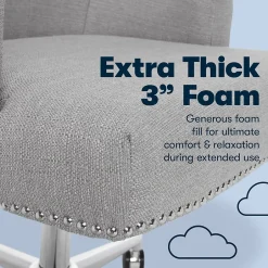 Discount Leighton Fabric Home Office Chair, Light Gray (48371) Office Chairs