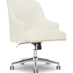 Outlet Leighton Fabric Home Office Chair, Ivory (48444) Office Chairs