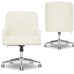 Outlet Leighton Fabric Home Office Chair, Ivory (48444) Office Chairs