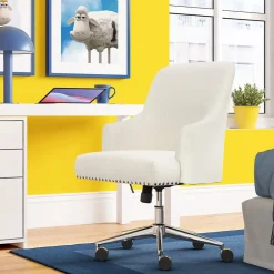 Outlet Leighton Fabric Home Office Chair, Ivory (48444) Office Chairs