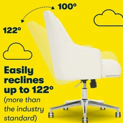 Outlet Leighton Fabric Home Office Chair, Ivory (48444) Office Chairs