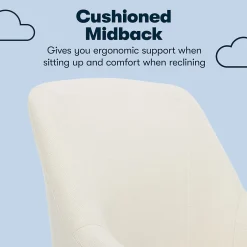 Outlet Leighton Fabric Home Office Chair, Ivory (48444) Office Chairs