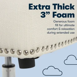 Outlet Leighton Fabric Home Office Chair, Ivory (48444) Office Chairs