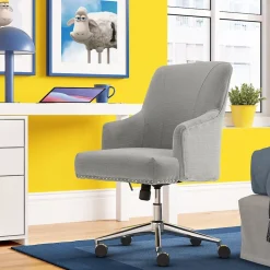 Best Leighton Fabric Home Office Chair, Medium Gray (48445) Office Chairs