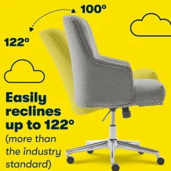 Best Leighton Fabric Home Office Chair, Medium Gray (48445) Office Chairs