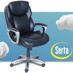 Clearance My Fit Ergonomic Bonded Leather Swivel Executive Chair, Black (CHR100015) Office Chairs