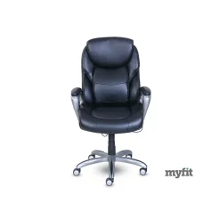 Clearance My Fit Ergonomic Bonded Leather Swivel Executive Chair, Black (CHR100015) Office Chairs