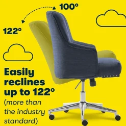 Best Style Leighton Fabric Fabric Swivel Computer and Desk Chair, Blue (47925A) Office Chairs