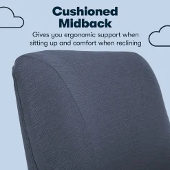 Best Style Leighton Fabric Fabric Swivel Computer and Desk Chair, Blue (47925A) Office Chairs