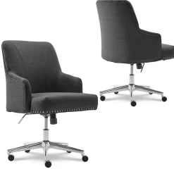 Style Leighton Fabric Swivel Home Office Chair, Graphite (47925B) Office Chairs