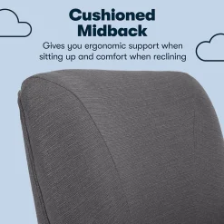 Style Leighton Fabric Swivel Home Office Chair, Graphite (47925B) Office Chairs