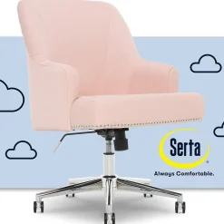 Sale Style Leighton Fabric Swivel Home Office Chair, Blush Pink (47925C) Office Chairs