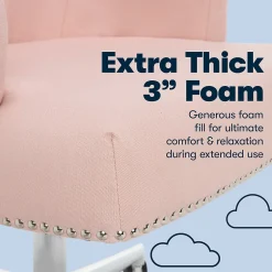 Sale Style Leighton Fabric Swivel Home Office Chair, Blush Pink (47925C) Office Chairs