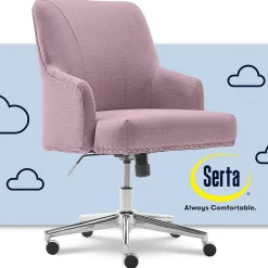 Best Style Leighton Fabric Swivel Home Office Chair, Lilac (47925D) Office Chairs