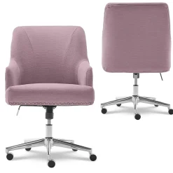Best Style Leighton Fabric Swivel Home Office Chair, Lilac (47925D) Office Chairs