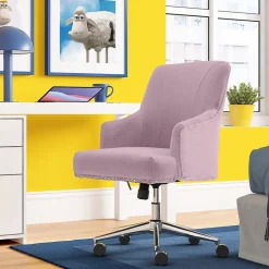 Best Style Leighton Fabric Swivel Home Office Chair, Lilac (47925D) Office Chairs