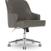 Clearance Style Leighton Faux Leather Swivel Home Office Chair, Gray (47925G) Office Chairs