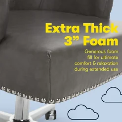 Clearance Style Leighton Faux Leather Swivel Home Office Chair, Gray (47925G) Office Chairs