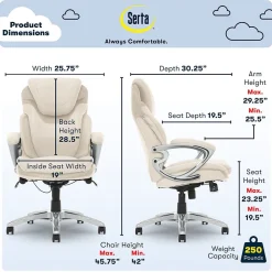 Clearance Works Bryce Ergonomic Bonded Leather Swivel Executive Chair, (43807B) Office Chairs