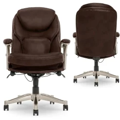 Outlet Works Ergonomic Faux Leather Swivel Executive Chair with Back in Motion Technology, (44186B) Ergonomic Chairs