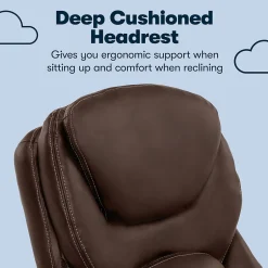 Outlet Works Ergonomic Faux Leather Swivel Executive Chair with Back in Motion Technology, (44186B) Ergonomic Chairs