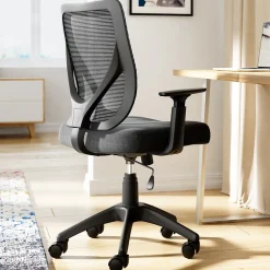Outlet Works Mesh Back Polyester Computer and Desk Chair, Black (CHR10021A) Office Chairs