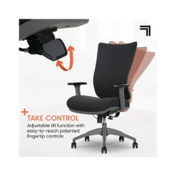 Clearance Revive Shiatsu Ergonomic Mesh Swivel Massage Chair, Black (60097-BLK) Office Chairs